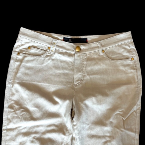 🎁 Dismero Beige Gold Accent Jeans - Picture 2 of 9